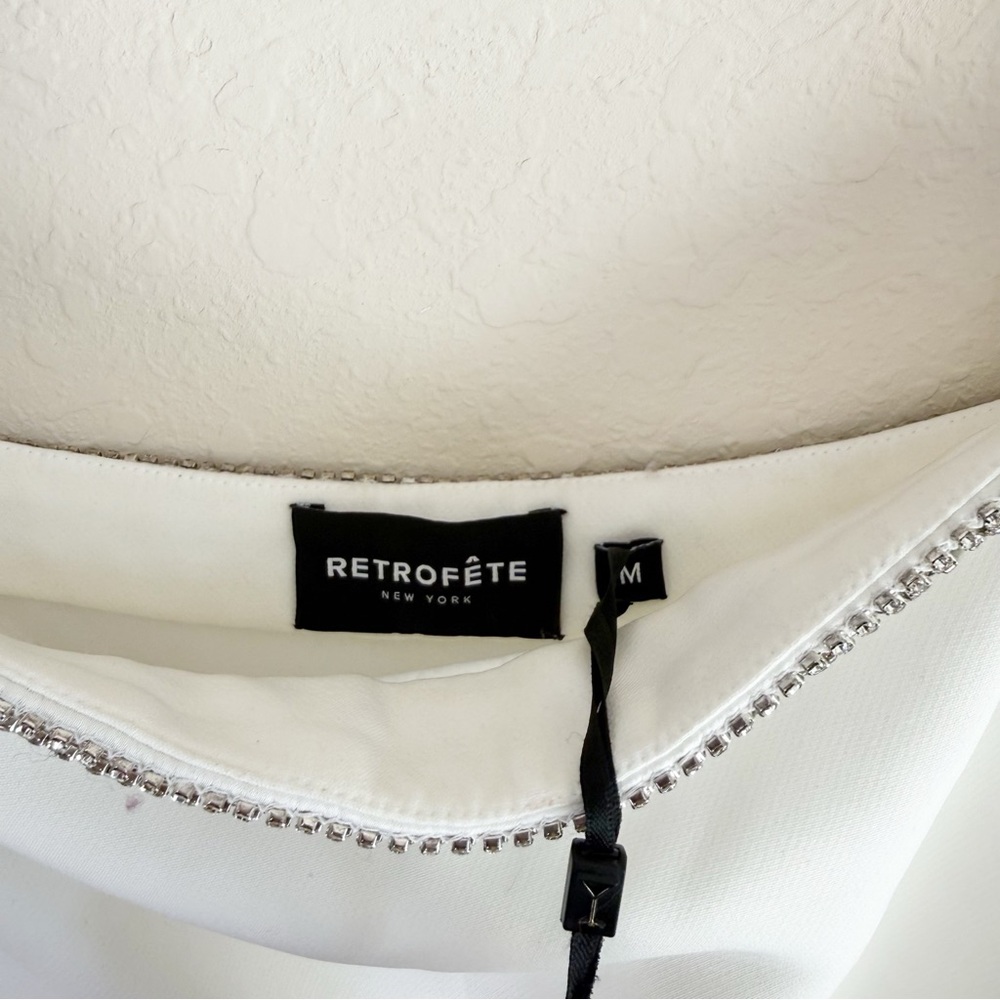 Retrofete Regina Shell White Mini Dress Size Medium - Picture 5 of 9